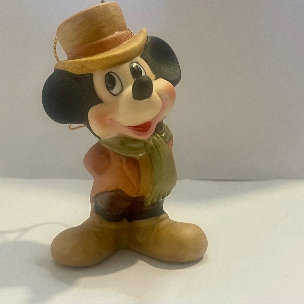 Vintage Disney Japan Ceramic Mickey Mouse Dicken’s Christmas Carol Ornament
